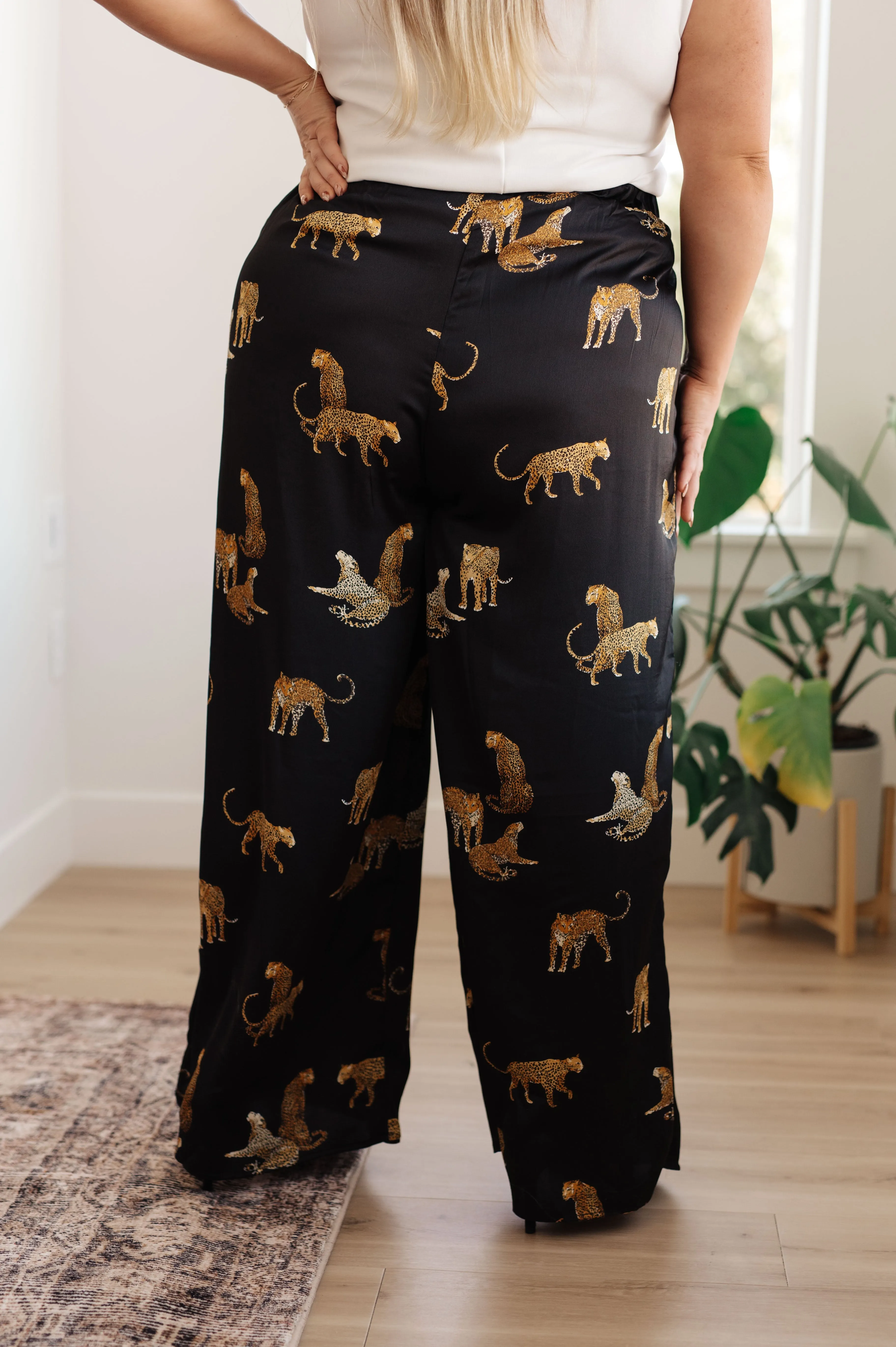 Legendary in Leopard Satin Wide Leg Pants