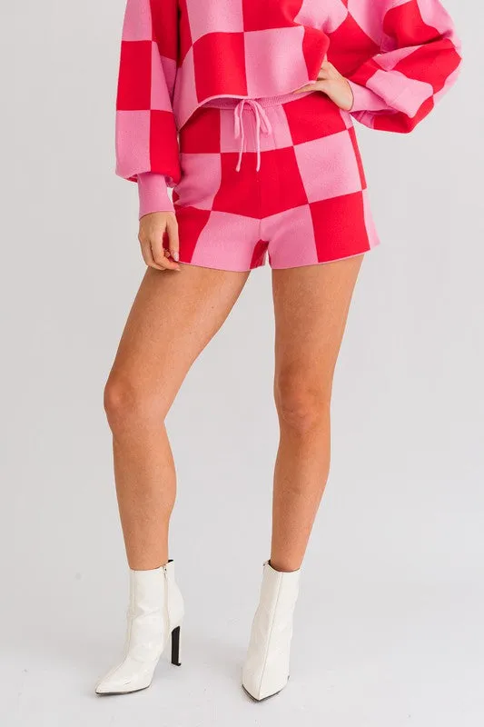 LILY CHECKERED SWEATER SHORTS [ONLINE EXCLUSIVE]