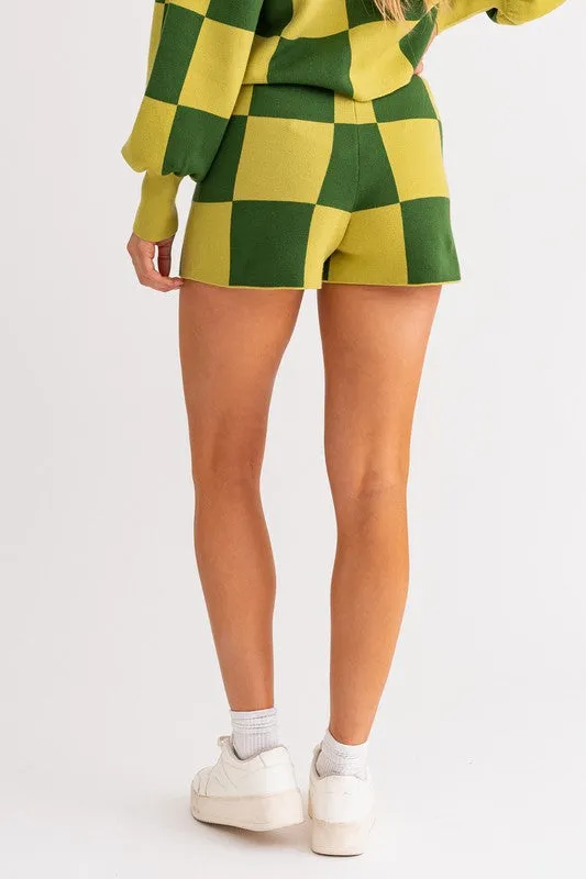 LILY CHECKERED SWEATER SHORTS [ONLINE EXCLUSIVE]