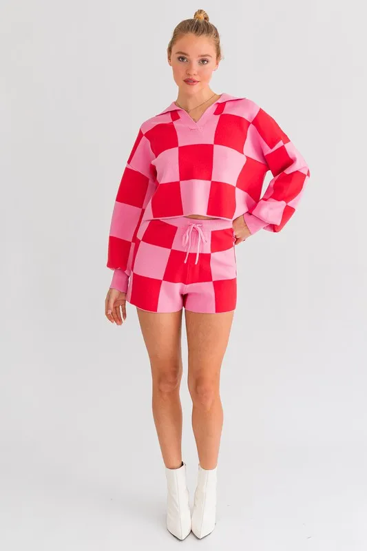 LILY CHECKERED SWEATER SHORTS [ONLINE EXCLUSIVE]