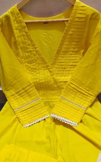 Lime Green White Cotton Salwar Kameez Dupatta