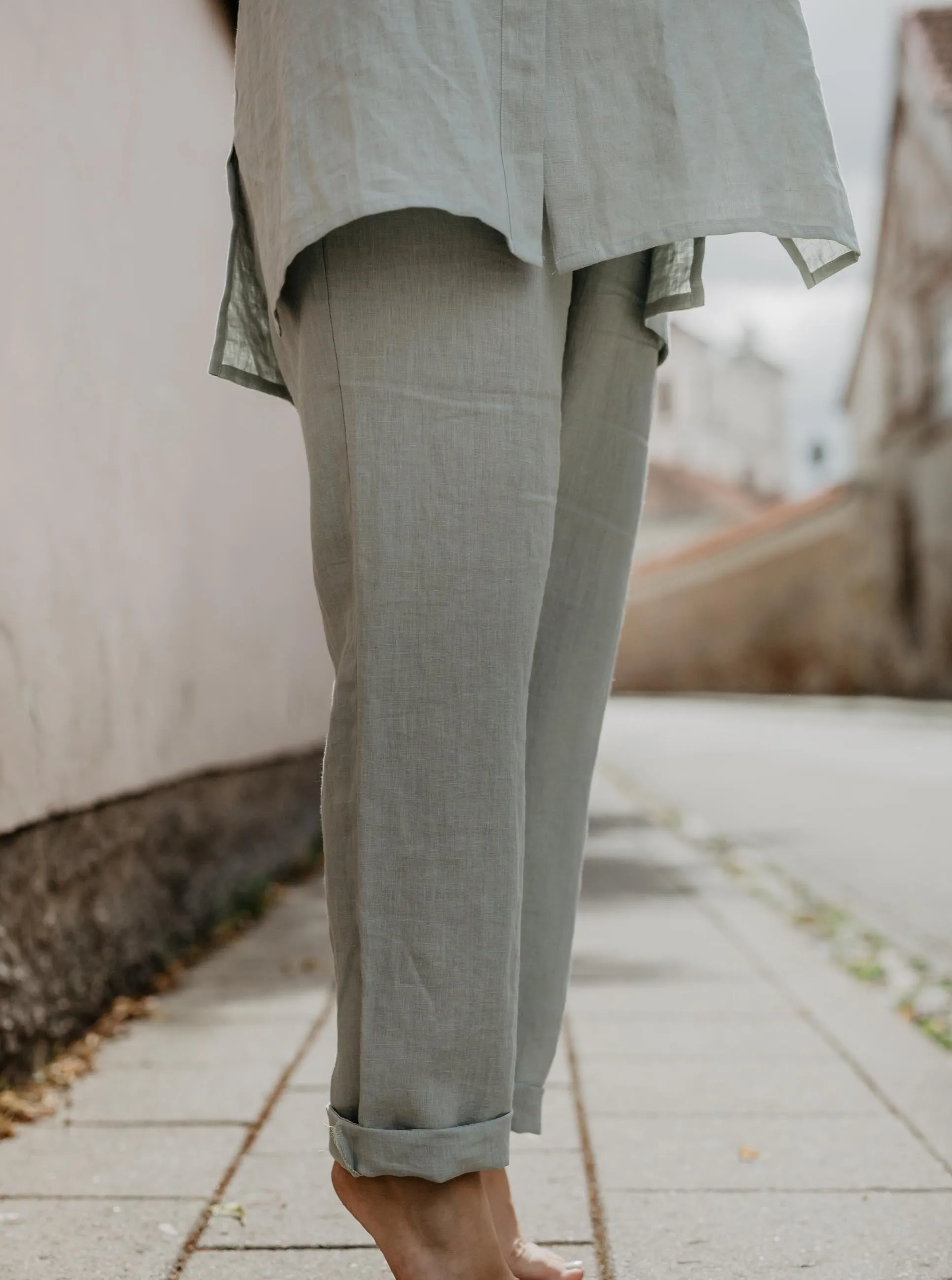 Linen Suit Set Sahara - Sage Green