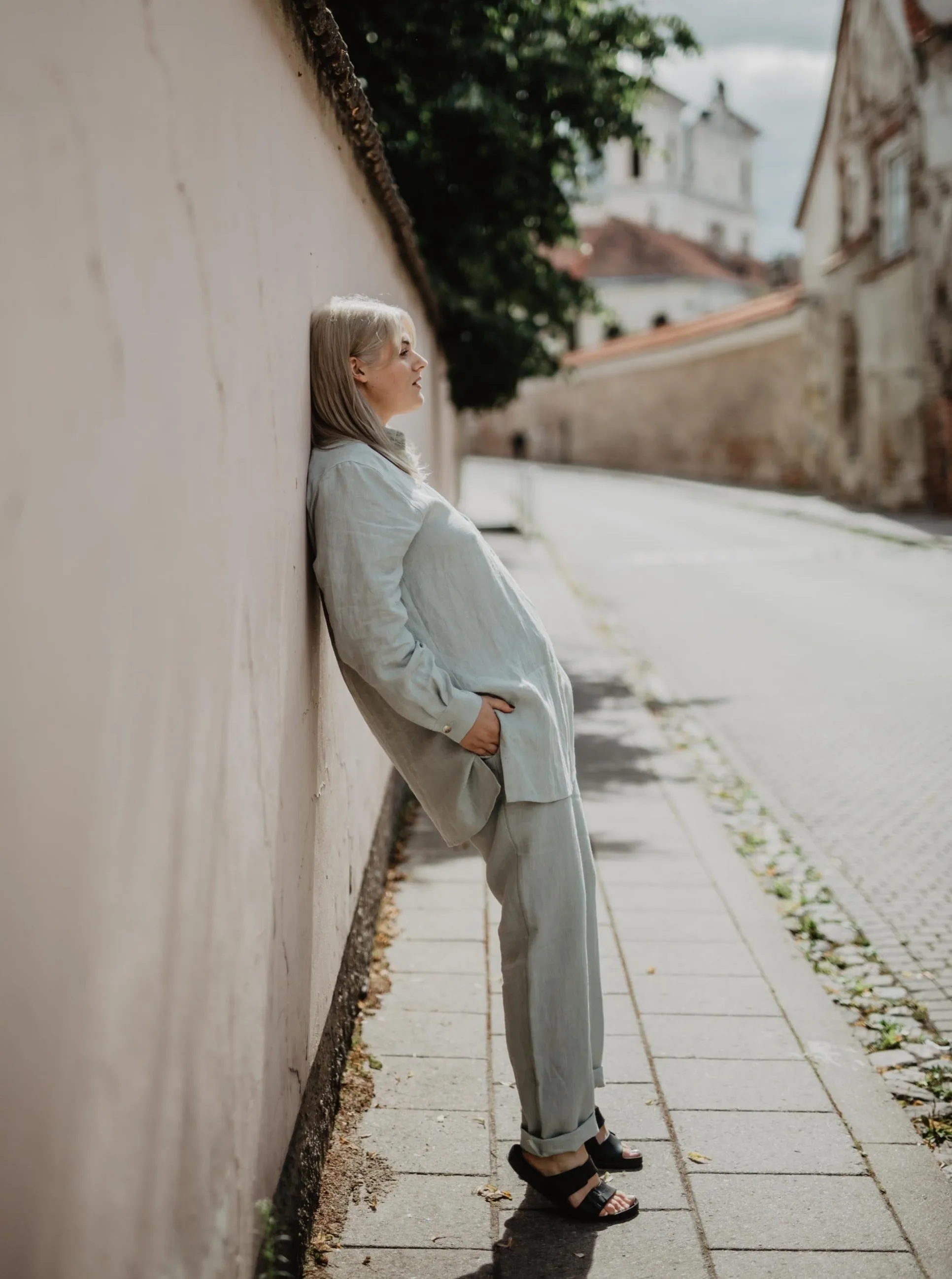 Linen Suit Set Sahara - Sage Green