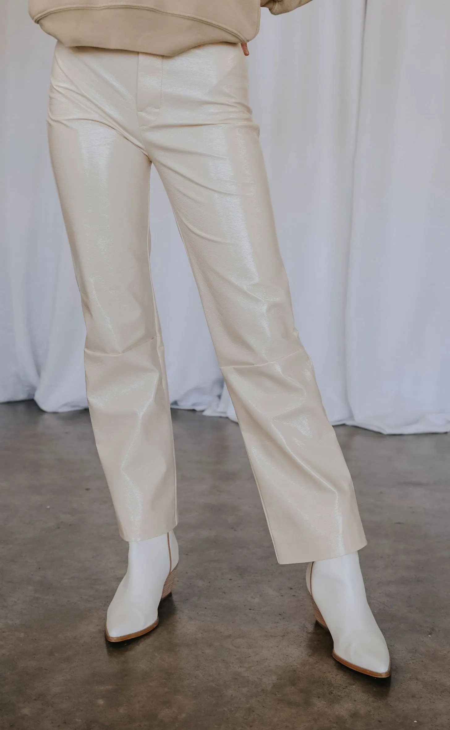 lna: faux crinkle patent pant