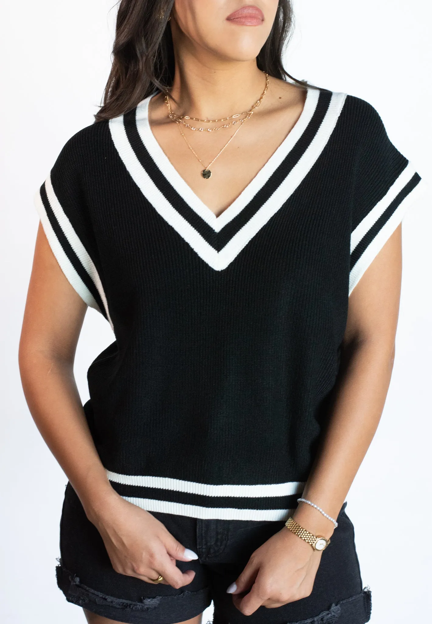 London Landscape Black Sweater Vest