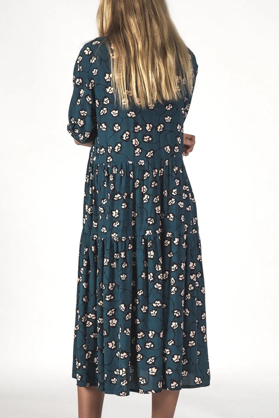 Luna Relaxed Navy Vines Shirt Dress