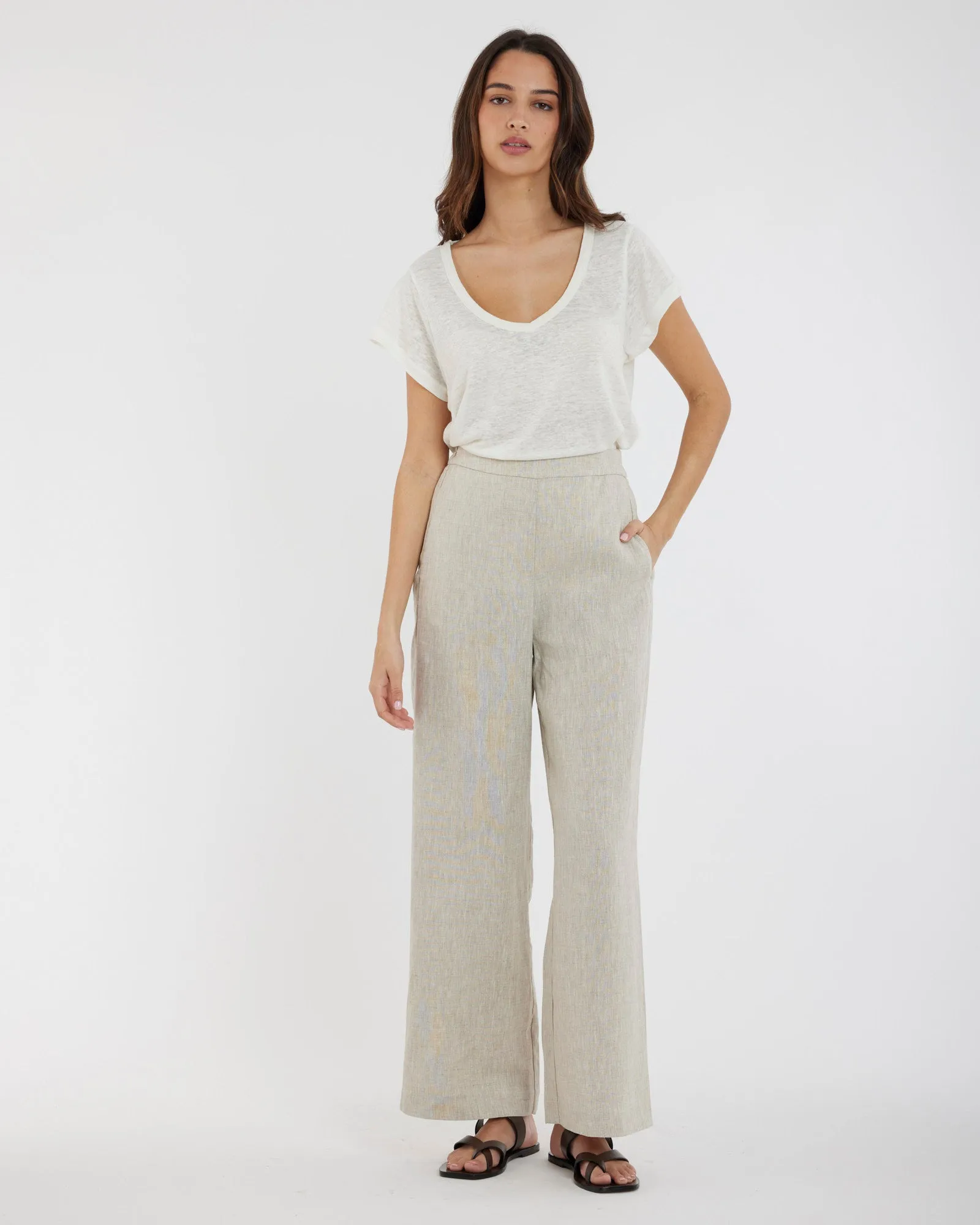 Mabel Linen Pant - Natural