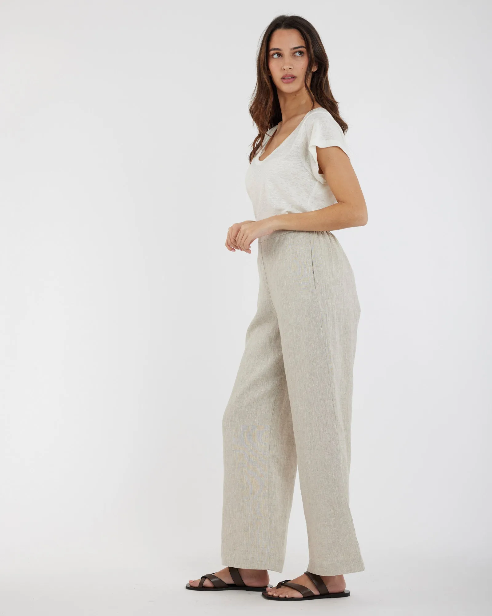 Mabel Linen Pant - Natural