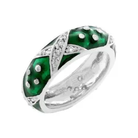 Marbled Forest Green Enamel Ring