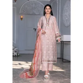 Noor Jahan Mushk Printed Lawn Chikenkari Embroidered Unstitched 3Pcs Suit