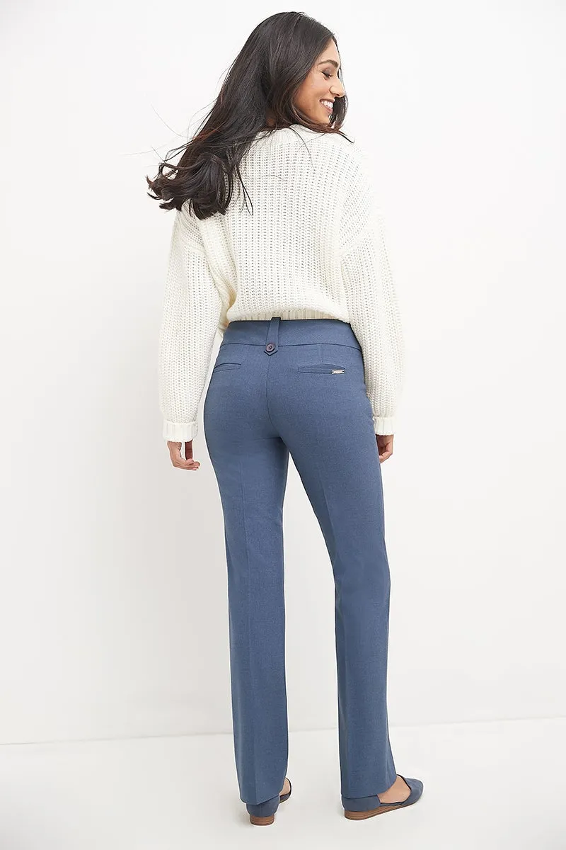 Pull-on Bootcut Trousers with Belt Loops & Tummy Control