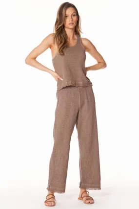 RAW EDGE CROPPED WIDE LEG PANT