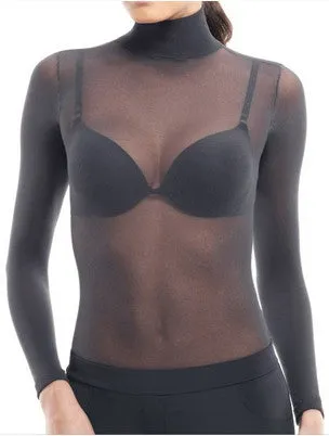 Sheer Second Skin Top High Neck - Nylon