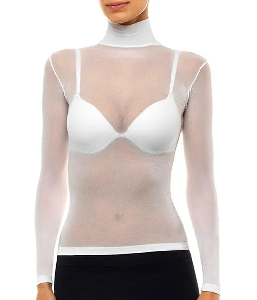 Sheer Second Skin Top High Neck - Nylon