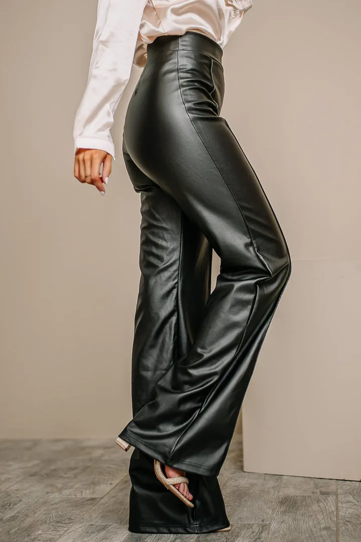 Slay Queen Faux Leather Wide Leg Pants