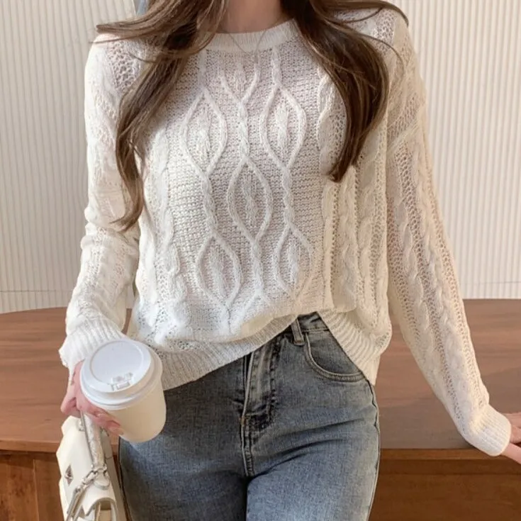 Structured Sweater With O-Neck