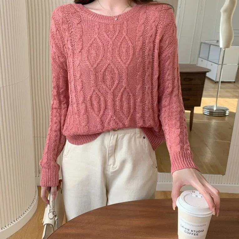 Structured Sweater With O-Neck