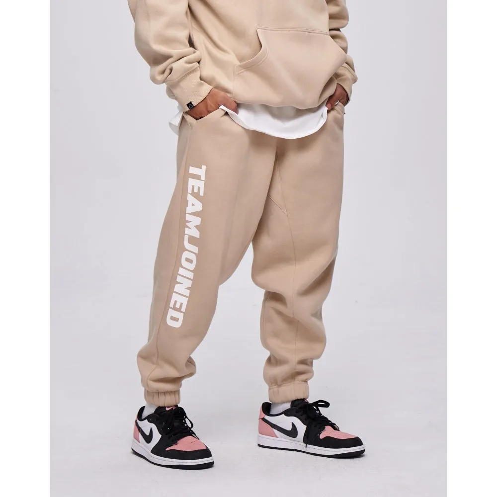 TEAMJOINED JOINED LOGO SWEATPANTS-KHAKI