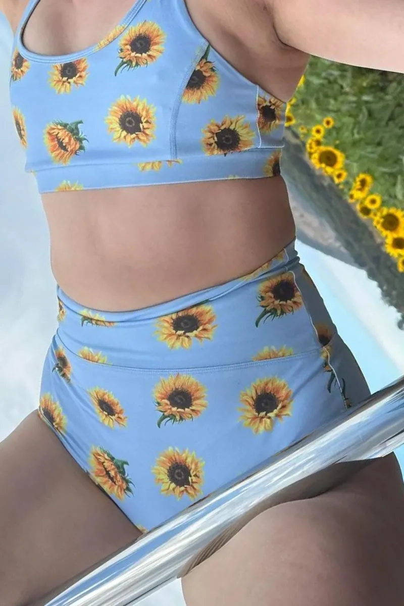 The Enviro Co. High Waist Shorts - Sunflower