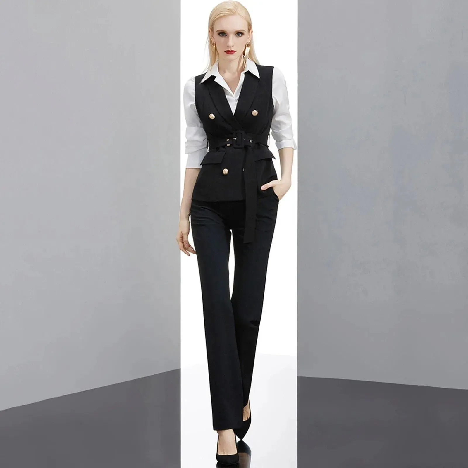 Three Piece Pantsuit Business Pant Suit