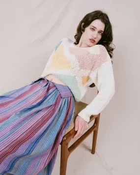 Vintage Geometric Pastel Sweater (S/M)