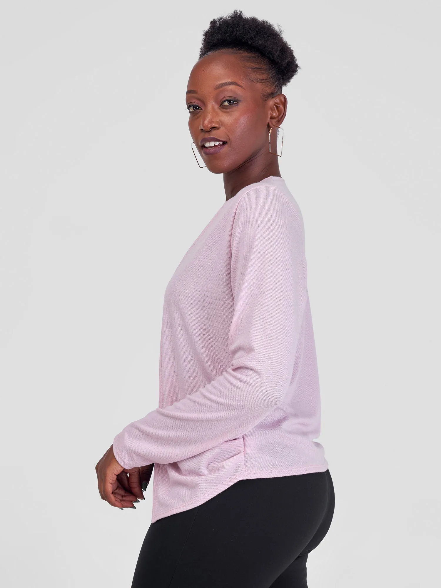 Vivo Short Side Pleat Sweater - Light Pink