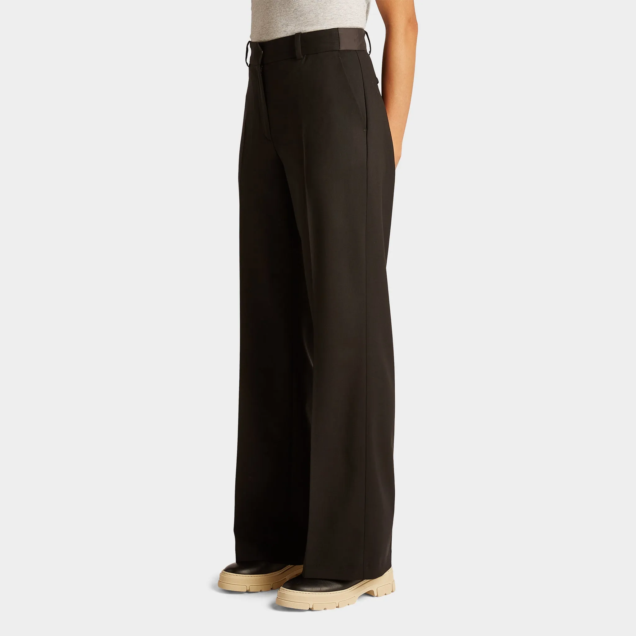 Wide Leg Wool Tech Trouser