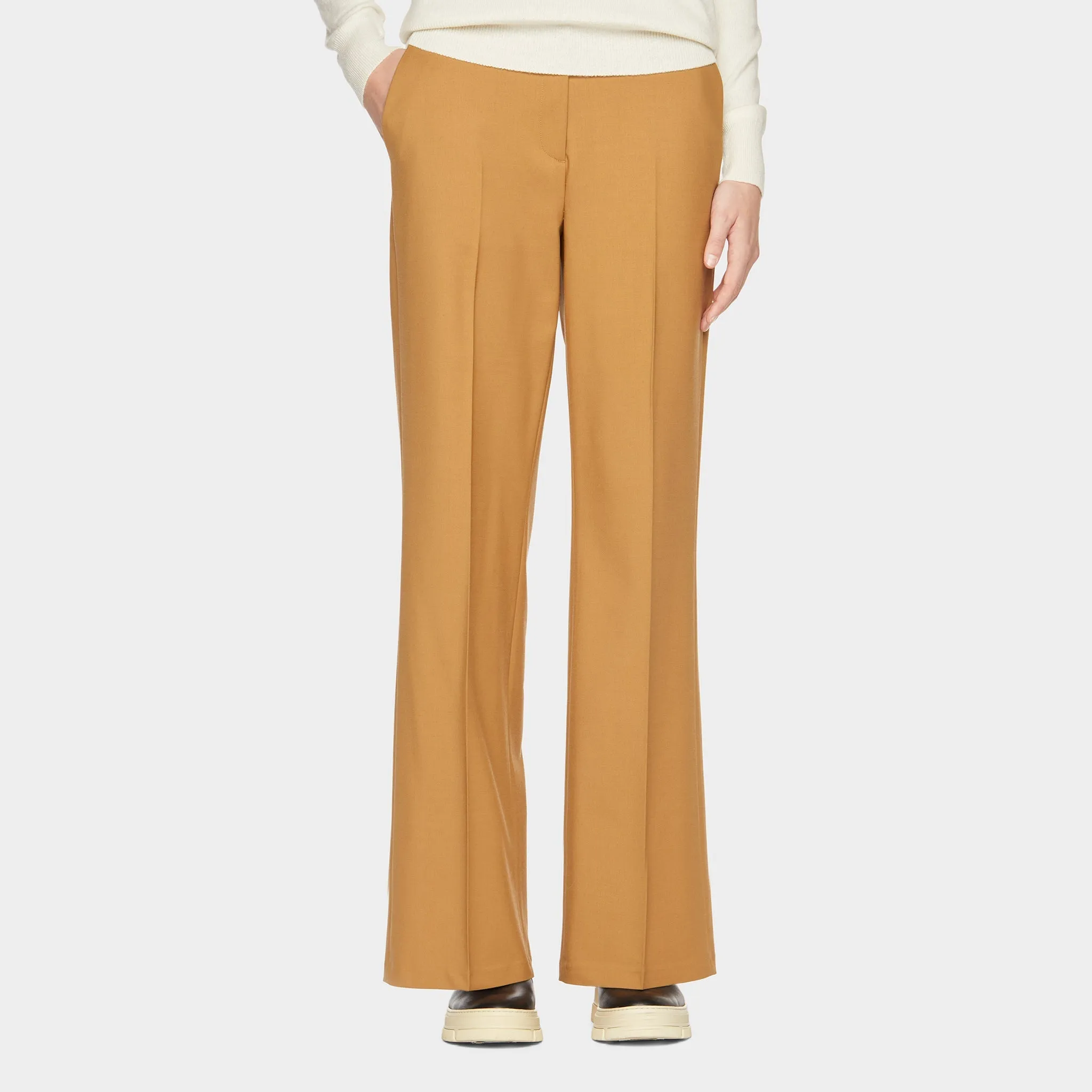 Wide Leg Wool Tech Trouser