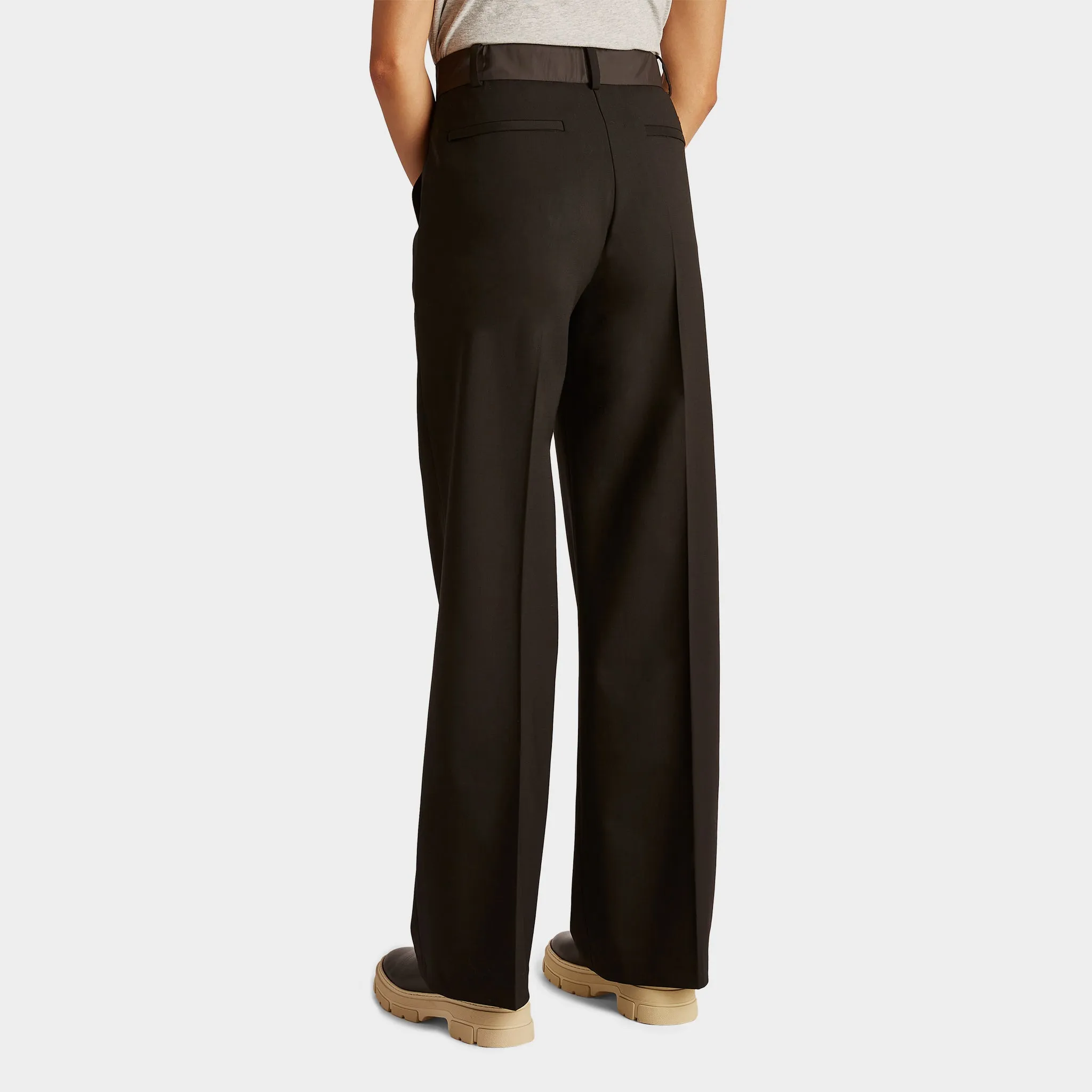 Wide Leg Wool Tech Trouser