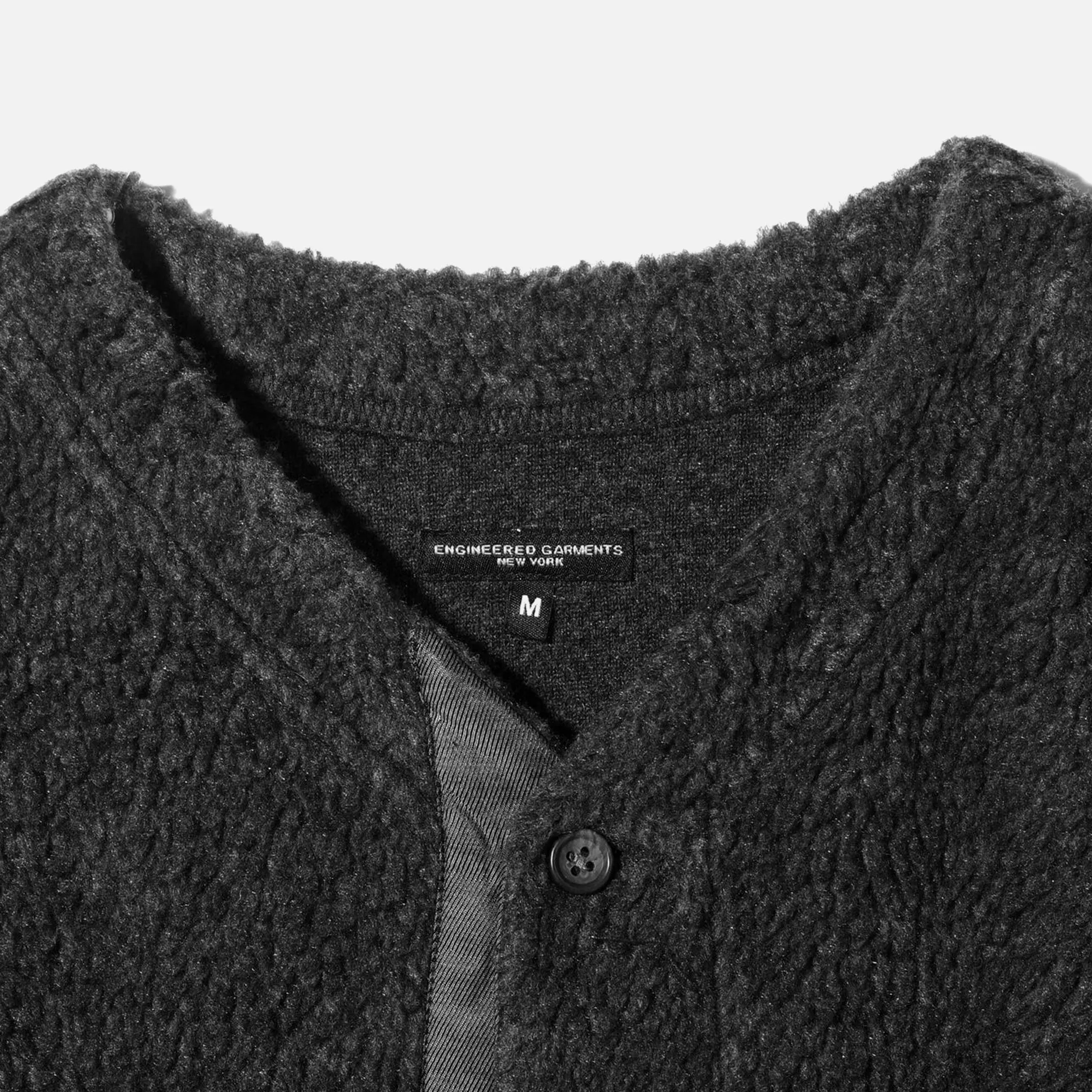 Wool Poly Shaggy Knit Cardigan - Charcoal