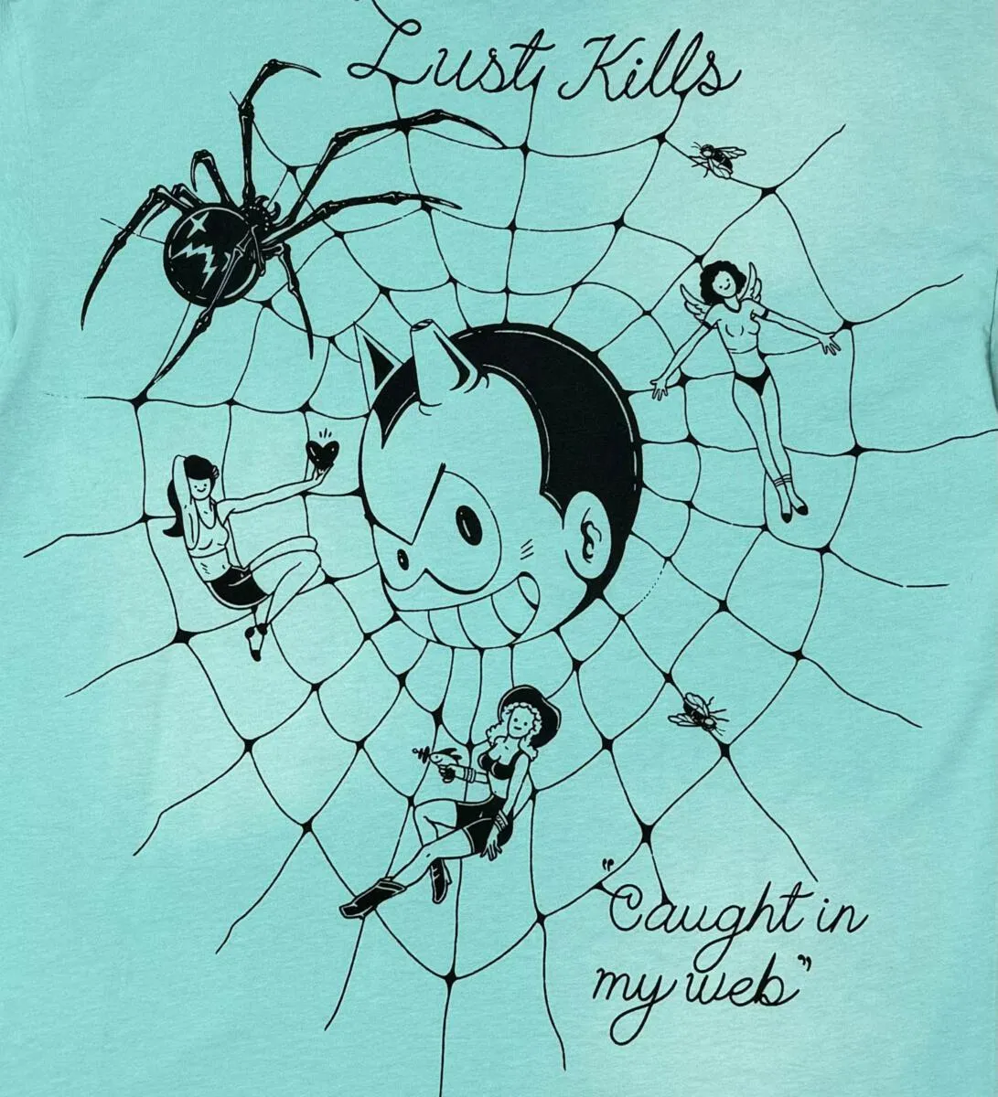 Wrathboy CAUGHT IN WEB TEE (SAGE)